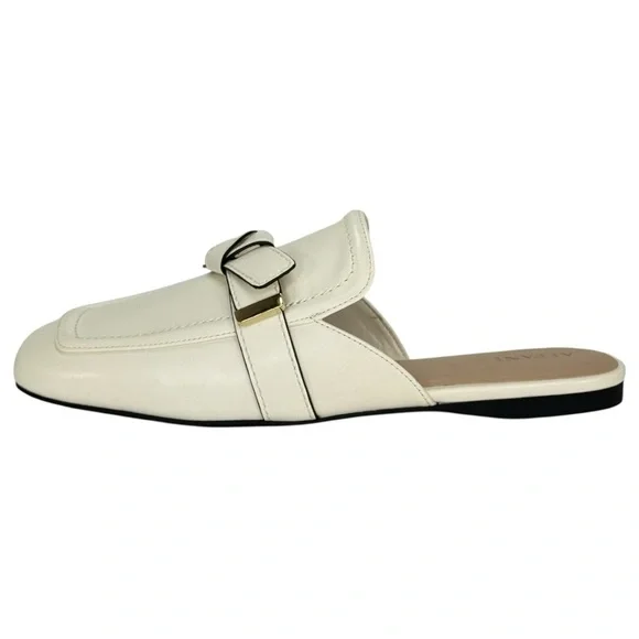 Alfani Parvani Bone Faux Leather Womens Flat Mules Size 10M - Picture 3 of 13
